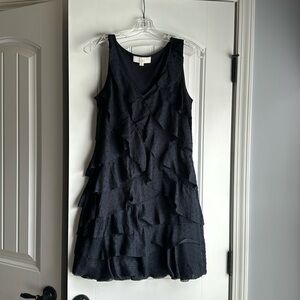 Loft Navy Blue Ruffle Dress